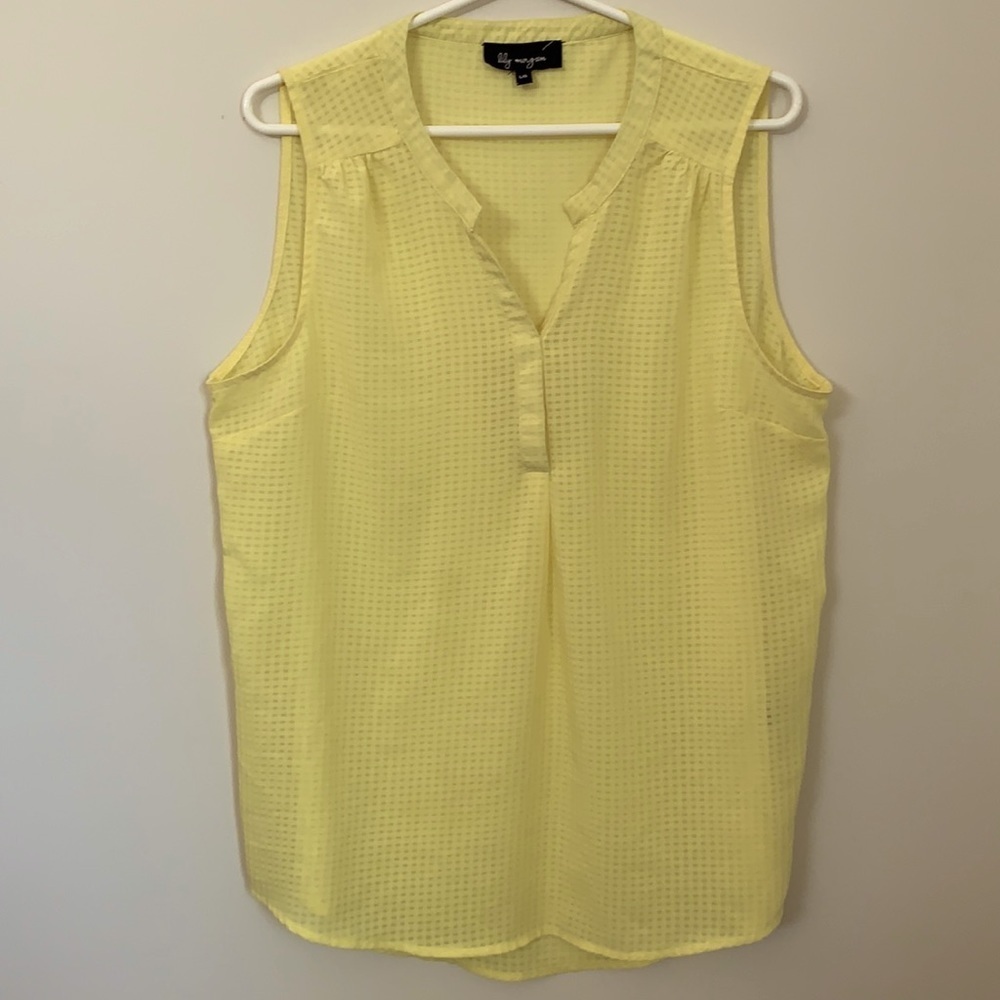 LILY MORGAN YELLOW SLEEVELESS TOP WOMEN SIZE L